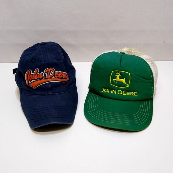 John Deere Hats Bundle Blue Hat K-Products Strapback Green Hat Mesh Trucker Cap - Picture 1 of 8